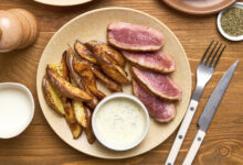 Filet de canard Français, pommes de terre sauce Gorgonzola