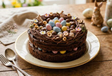 Gâteau nid de Pâques chocolat