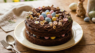 Gâteau nid de Pâques chocolat