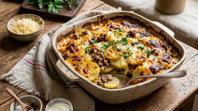 Gratin fondant pommes de terre bœuf haché