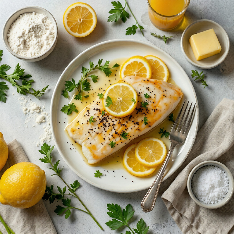 Pavé de lieu noir poêlé beurre citronné