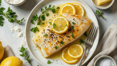 Pavé de lieu noir poêlé beurre citronné