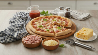 Pizza fondante jambon fromage