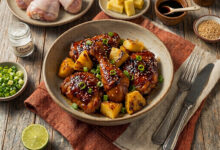 Poulet caramélisé à l’ananas gingembre