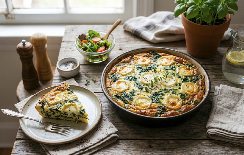 Quiche sans pâte épinard-chèvre