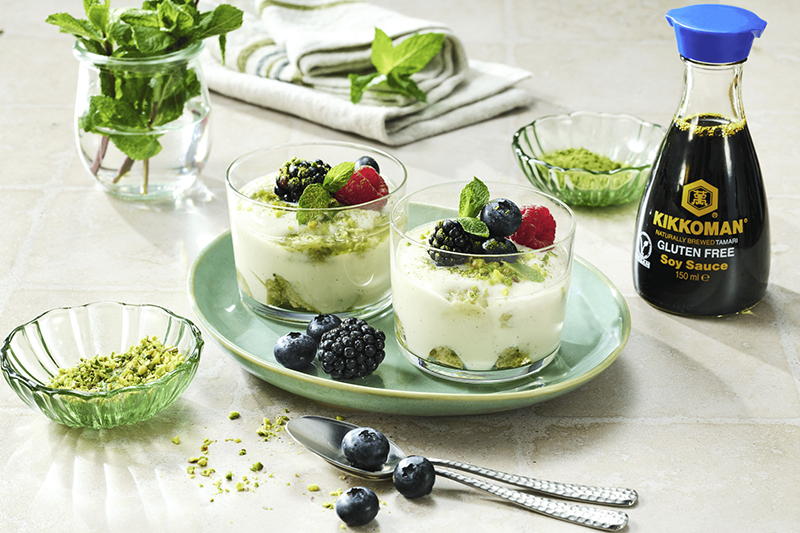 Tiramisu vegan matcha sauce Tamari
