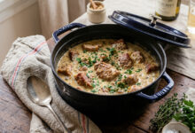 Sauté de porc crème moutarde à l’ancienne