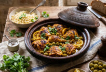 Tajine de poulet olives citron confit